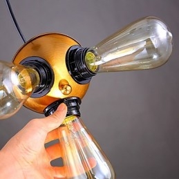 Amerikansk, Landlig Industriell Kobberlampe Med Tre Fot