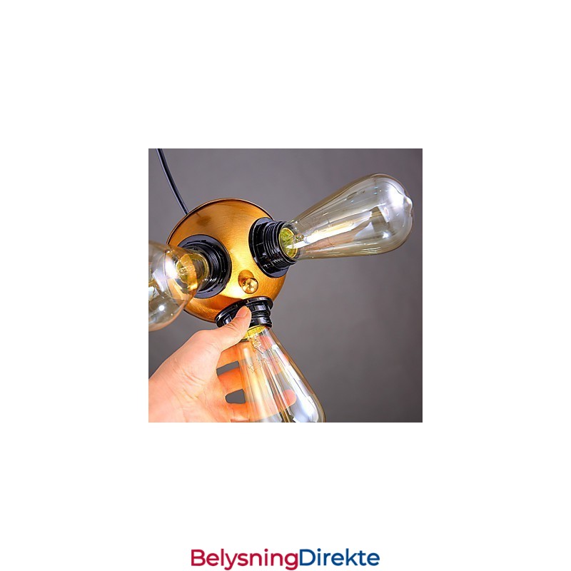 Amerikansk, Landlig Industriell Kobberlampe Med Tre Fot