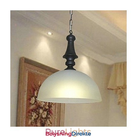 Tradisjonell Klassisk Bolle I Ministil Med Maleri I Metall, Anhengslampe