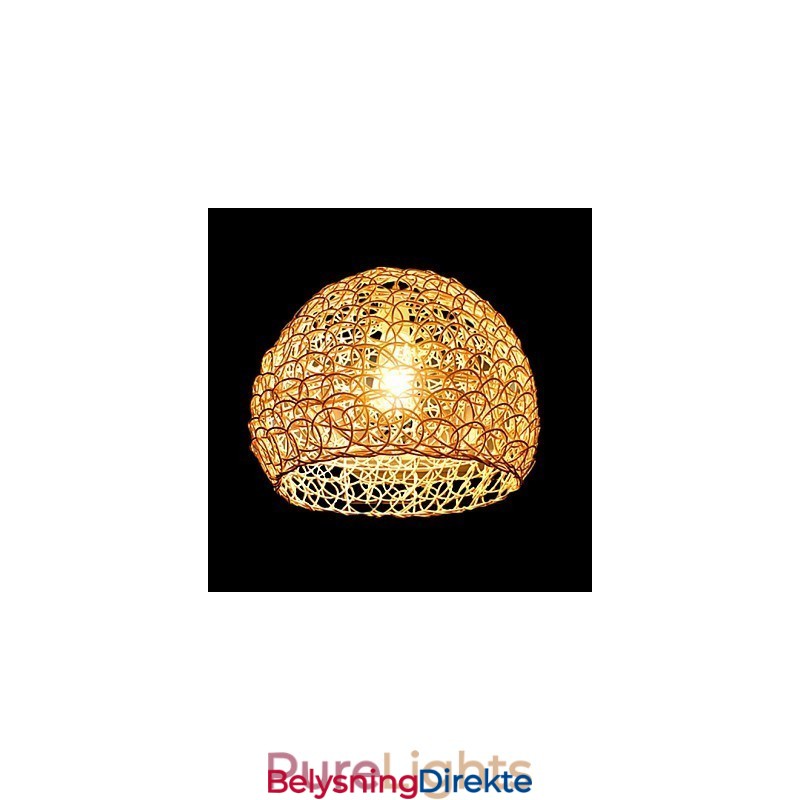 Moderne Landlig Cany Art Vevd Rotting Enkelthodet Droplight-Lampe