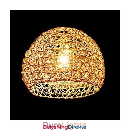 Moderne Landlig Cany Art Vevd Rotting Enkelthodet Droplight-Lampe