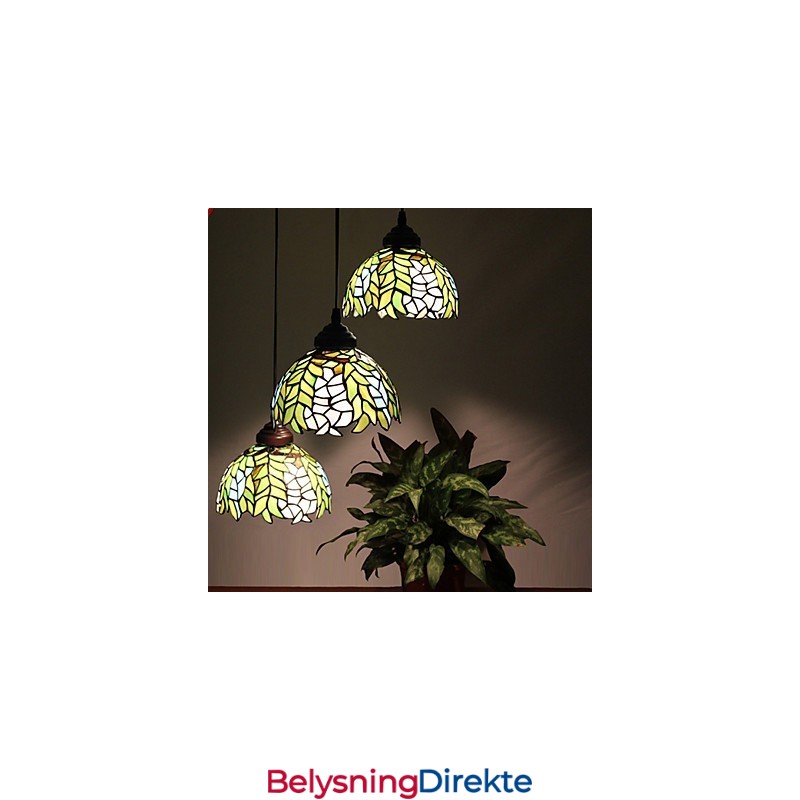 Europeisk Landlig Kreativ Kunst Lysekrone I Farget Glass Restaurering Av Gamle Skikker Lampelys