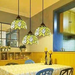 Europeisk Landlig Kreativ Kunst Lysekrone I Farget Glass Restaurering Av Gamle Skikker Lampelys