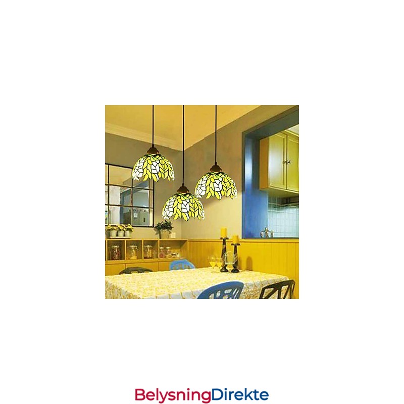 Europeisk Landlig Kreativ Kunst Lysekrone I Farget Glass Restaurering Av Gamle Skikker Lampelys