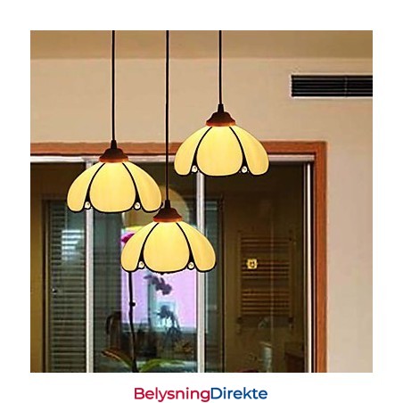 Europeisk Landlig Kreativ Kunst Lysekrone I Farget Glass Restaurering Av Gamle Skikker Lampelys