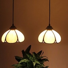 Europeisk Landlig Kreativ Kunst Lysekrone I Farget Glass Restaurering Av Gamle Skikker Lampelys