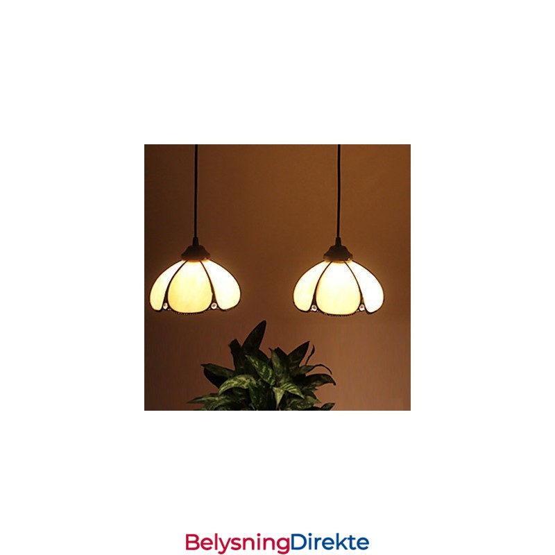 Europeisk Landlig Kreativ Kunst Lysekrone I Farget Glass Restaurering Av Gamle Skikker Lampelys