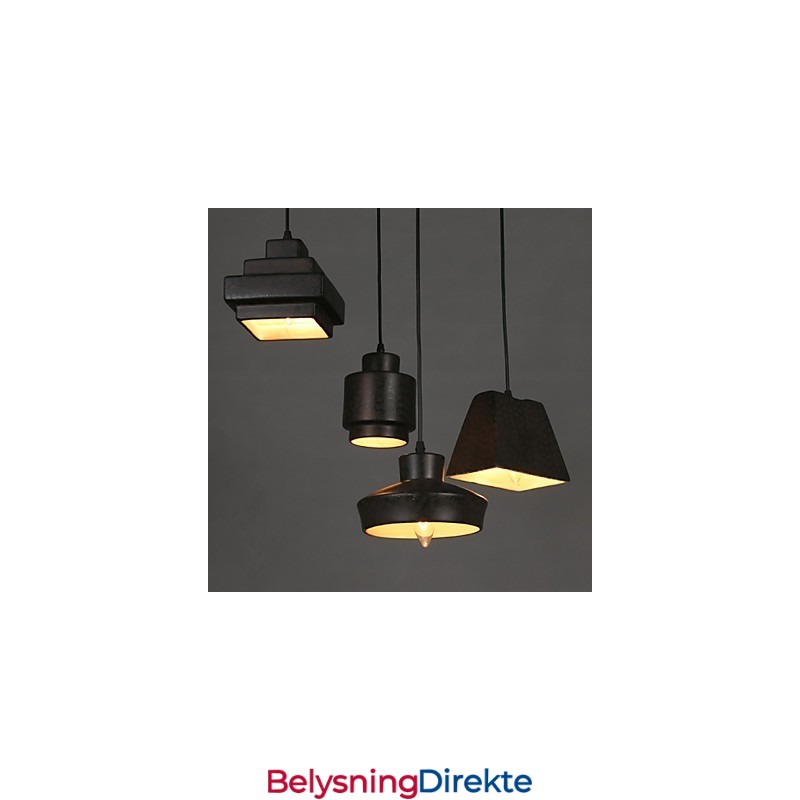 Amerikansk Landlig Retro Glasslysekrone Rusten Sittende Dråpelampe