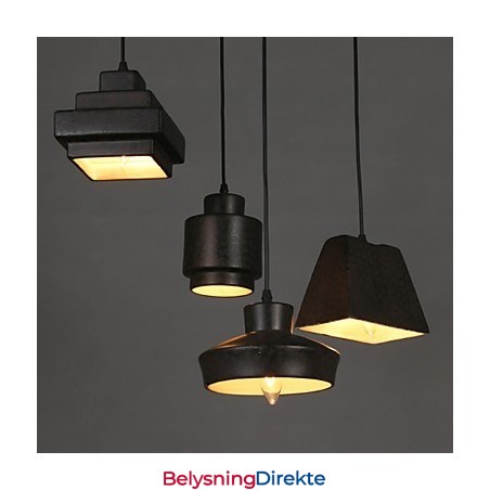 Amerikansk Landlig Retro Glasslysekrone Rusten Sittende Dråpelampe