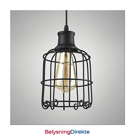 Edison Vintage Light Pendellampe Lysekrone Bur Lampeskjerm