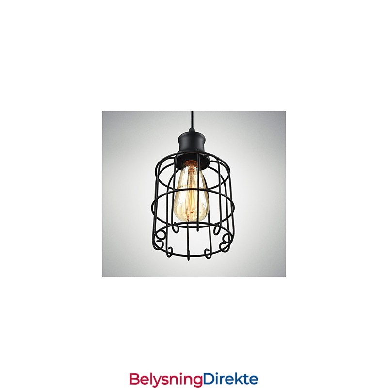 Edison Vintage Light Pendellampe Lysekrone Bur Lampeskjerm