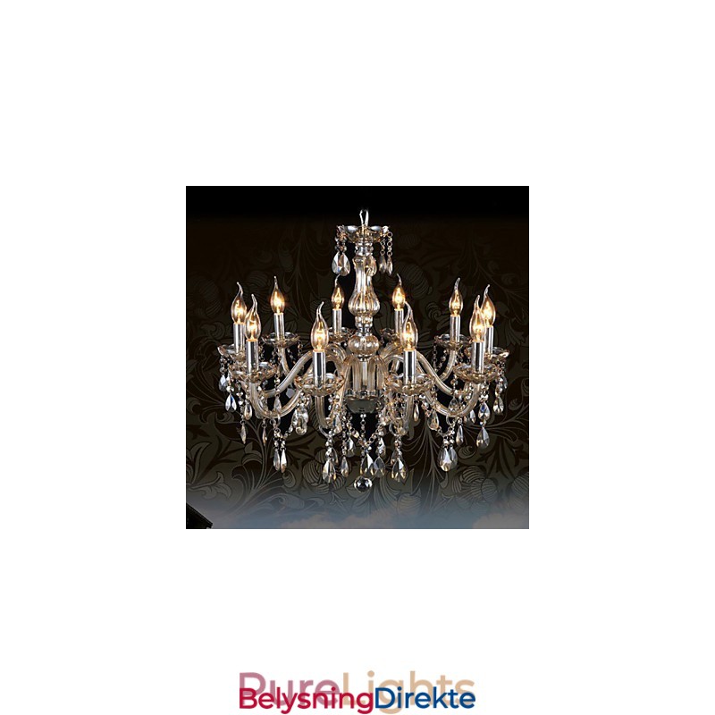 10 Lys Luksuriøs Krystalllysekrone Konjakkfarget K9 Krystalllysekrone
