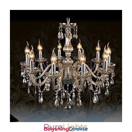 10 Lys Luksuriøs Krystalllysekrone Konjakkfarget K9 Krystalllysekrone