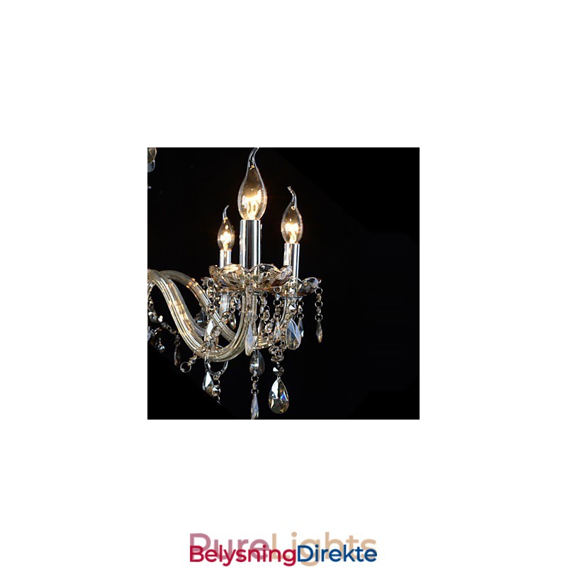 10 Lys Luksuriøs Krystalllysekrone Konjakkfarget K9 Krystalllysekrone