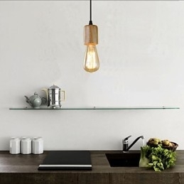 Pendellamper Tradisjonell Klassisk Vintage Retro Landlig Garasje Tre Bambus