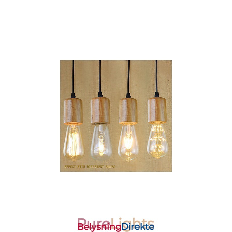 Pendellamper Tradisjonell Klassisk Vintage Retro Landlig Garasje Tre Bambus