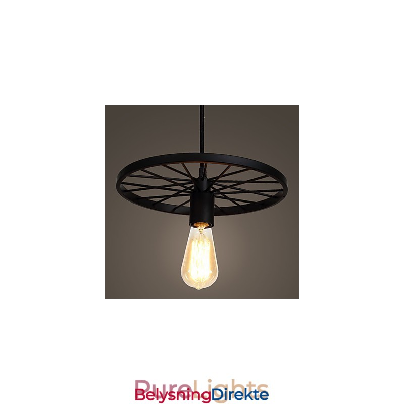 Loft Retro Pendellamper Amerikansk Landlig Smijernslysekrone I Industriell Stil Med Hjul