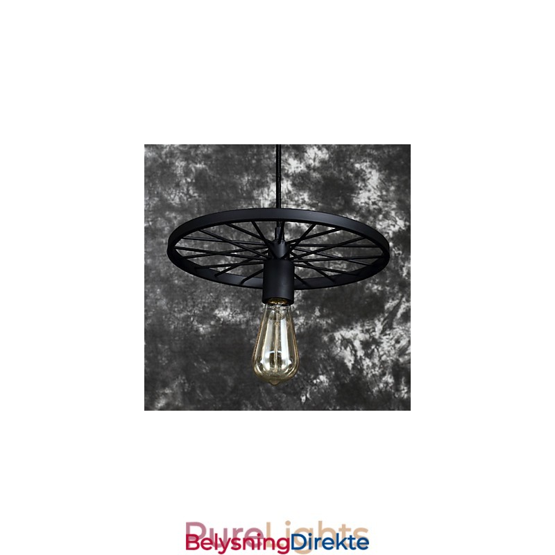 Loft Retro Pendellamper Amerikansk Landlig Smijernslysekrone I Industriell Stil Med Hjul