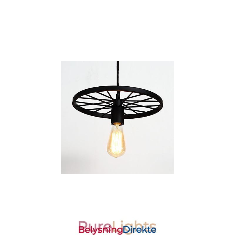 Loft Retro Pendellamper Amerikansk Landlig Smijernslysekrone I Industriell Stil Med Hjul