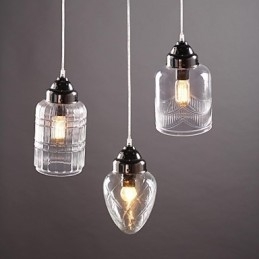 Moderne Samtids Tradisjonell Klassisk Vintage Lanterne Landlig Nikkel Glass Pendellampe Spisestue