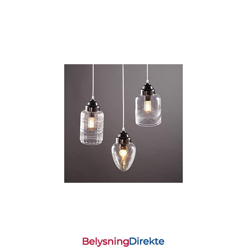 Moderne Samtids Tradisjonell Klassisk Vintage Lanterne Landlig Nikkel Glass Pendellampe Spisestue