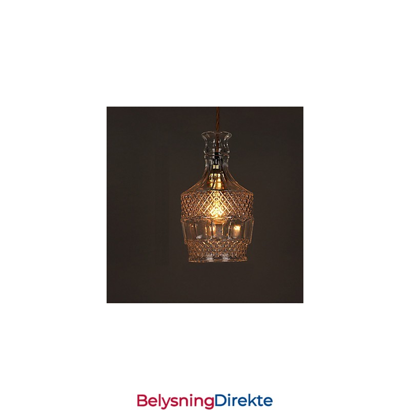 Romantisk Flaske Kreativ Utskåret Kunstglass Lysekrone Lys Anhengslampe