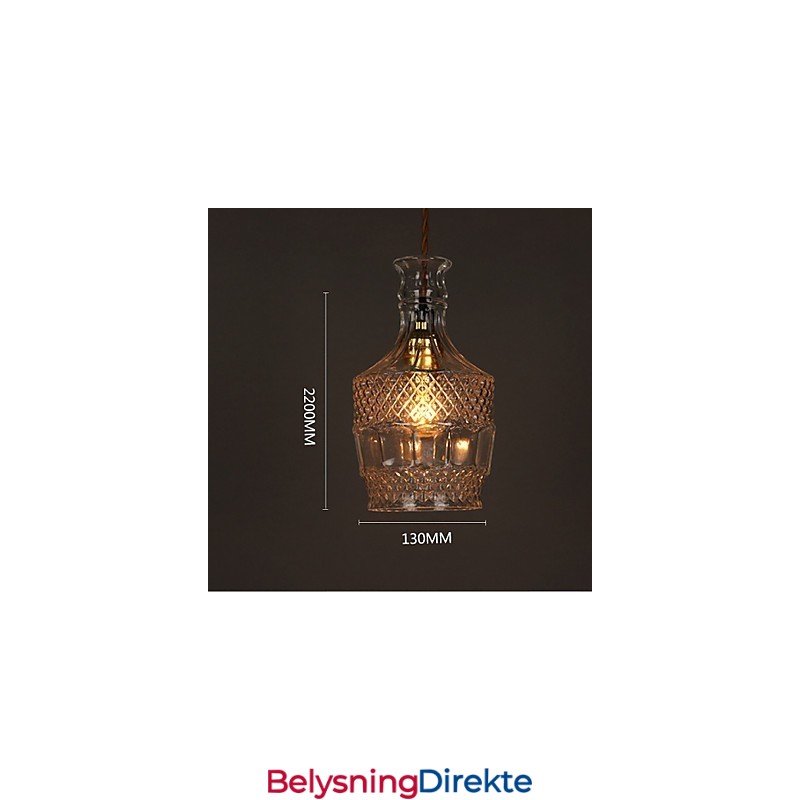 Romantisk Flaske Kreativ Utskåret Kunstglass Lysekrone Lys Anhengslampe