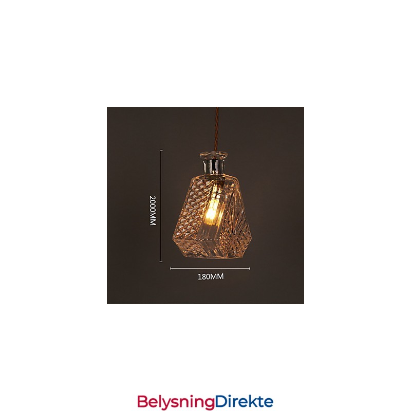 Romantisk Flaske Kreativ Utskåret Kunstglass Lysekrone Lys Anhengslampe