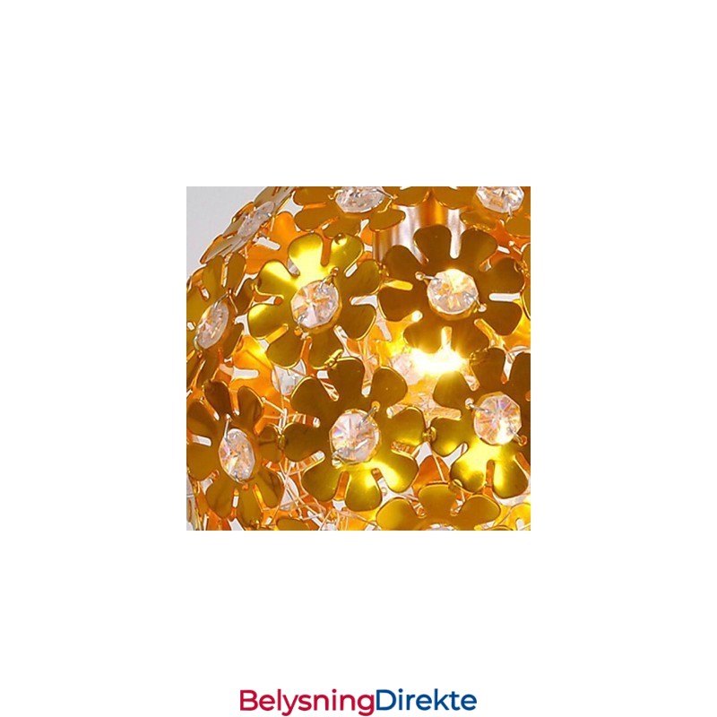 Moderne, Samtidskunstnerisk Krystalllysekrone I Gullfarget Metall