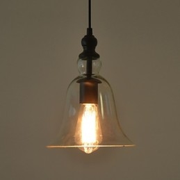 Vintage Industriell Retro Glasslysekrone Kreativ Minimalistisk Nattbordslampe Klar Farge