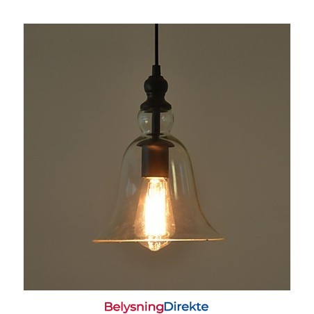 Vintage Industriell Retro Glasslysekrone Kreativ Minimalistisk Nattbordslampe Klar Farge