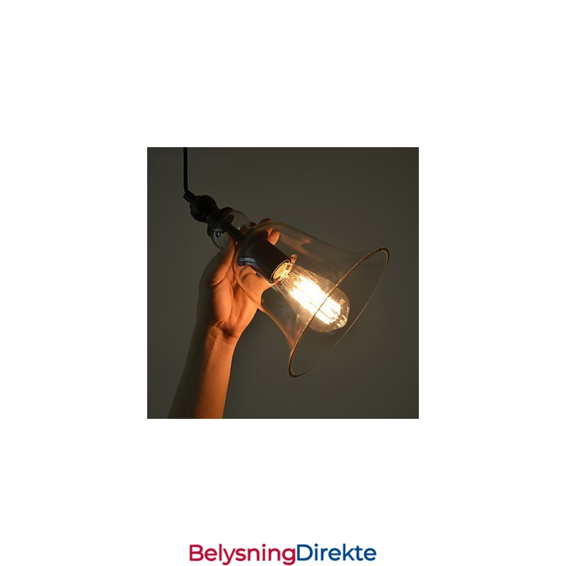 Vintage Industriell Retro Glasslysekrone Kreativ Minimalistisk Nattbordslampe Klar Farge