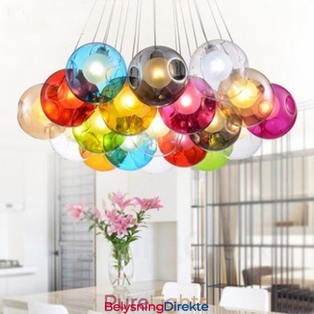 Kreativ Nordisk Farge Gjenoppretter Gamle Måter Gullfiskskål Glass Kreativ Dråpelampe Lys (Hvis Du Bestiller Flere Glasskuler, Kommer Den Med Én Anhengslampe) (Vennligst Velg Antall Og Farge På Glasskulen Nedenfor)