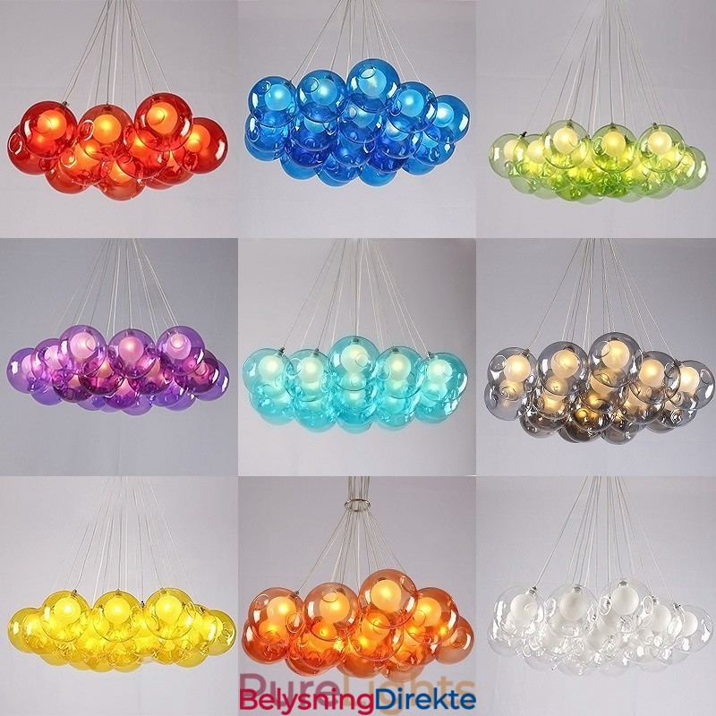 Kreativ Nordisk Farge Gjenoppretter Gamle Måter Gullfiskskål Glass Kreativ Dråpelampe Lys (Hvis Du Bestiller Flere Glasskuler, Kommer Den Med Én Anhengslampe) (Vennligst Velg Antall Og Farge På Glasskulen Nedenfor)