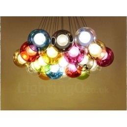 Kreativ Nordisk Farge Gjenoppretter Gamle Måter Gullfiskskål Glass Kreativ Dråpelampe Lys (Hvis Du Bestiller Flere Glasskuler, Kommer Den Med Én Anhengslampe) (Vennligst Velg Antall Og Farge På Glasskulen Nedenfor)