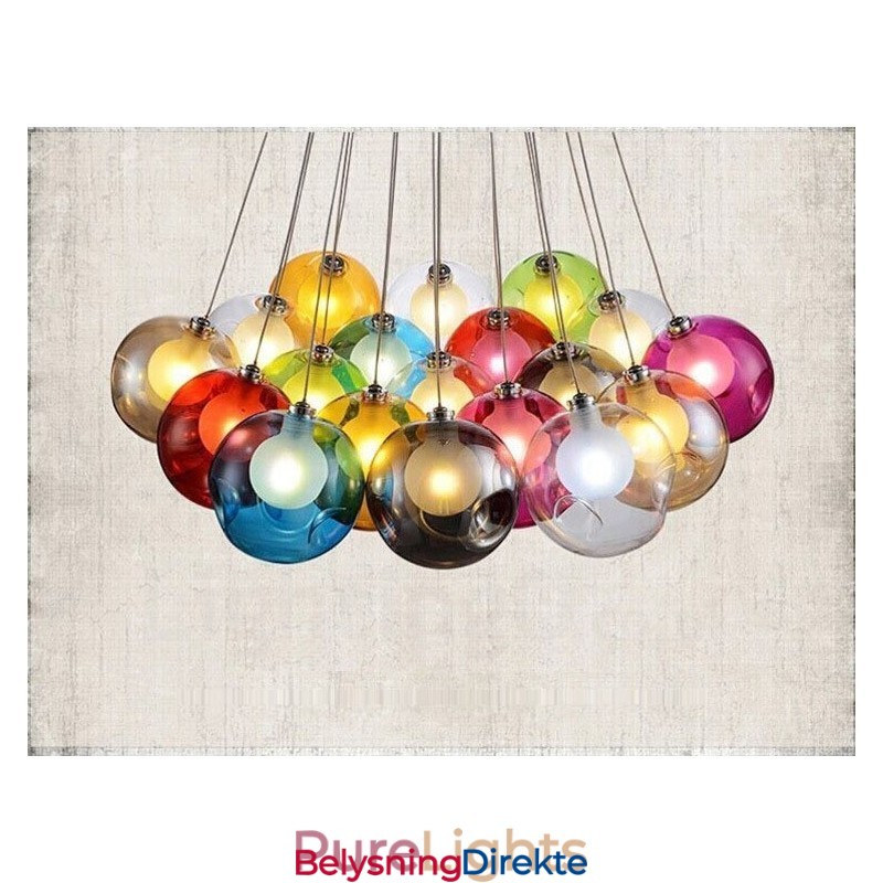 Kreativ Nordisk Farge Gjenoppretter Gamle Måter Gullfiskskål Glass Kreativ Dråpelampe Lys (Hvis Du Bestiller Flere Glasskuler, Kommer Den Med Én Anhengslampe) (Vennligst Velg Antall Og Farge På Glasskulen Nedenfor)