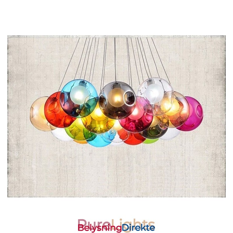 Kreativ Nordisk Farge Gjenoppretter Gamle Måter Gullfiskskål Glass Kreativ Dråpelampe Lys (Hvis Du Bestiller Flere Glasskuler, Kommer Den Med Én Anhengslampe) (Vennligst Velg Antall Og Farge På Glasskulen Nedenfor)