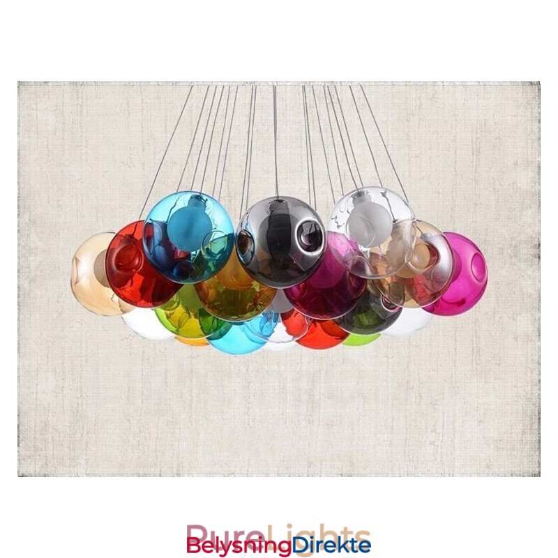 Kreativ Nordisk Farge Gjenoppretter Gamle Måter Gullfiskskål Glass Kreativ Dråpelampe Lys (Hvis Du Bestiller Flere Glasskuler, Kommer Den Med Én Anhengslampe) (Vennligst Velg Antall Og Farge På Glasskulen Nedenfor)