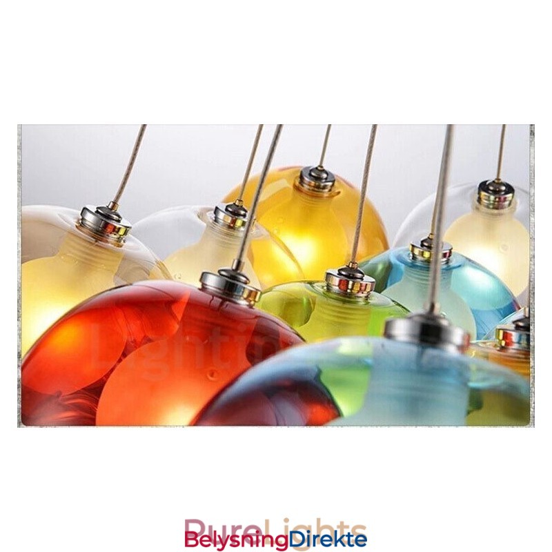 Kreativ Nordisk Farge Gjenoppretter Gamle Måter Gullfiskskål Glass Kreativ Dråpelampe Lys (Hvis Du Bestiller Flere Glasskuler, Kommer Den Med Én Anhengslampe) (Vennligst Velg Antall Og Farge På Glasskulen Nedenfor)