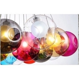 Kreativ Nordisk Farge Gjenoppretter Gamle Måter Gullfiskskål Glass Kreativ Dråpelampe Lys (Hvis Du Bestiller Flere Glasskuler, Kommer Den Med Én Anhengslampe) (Vennligst Velg Antall Og Farge På Glasskulen Nedenfor)