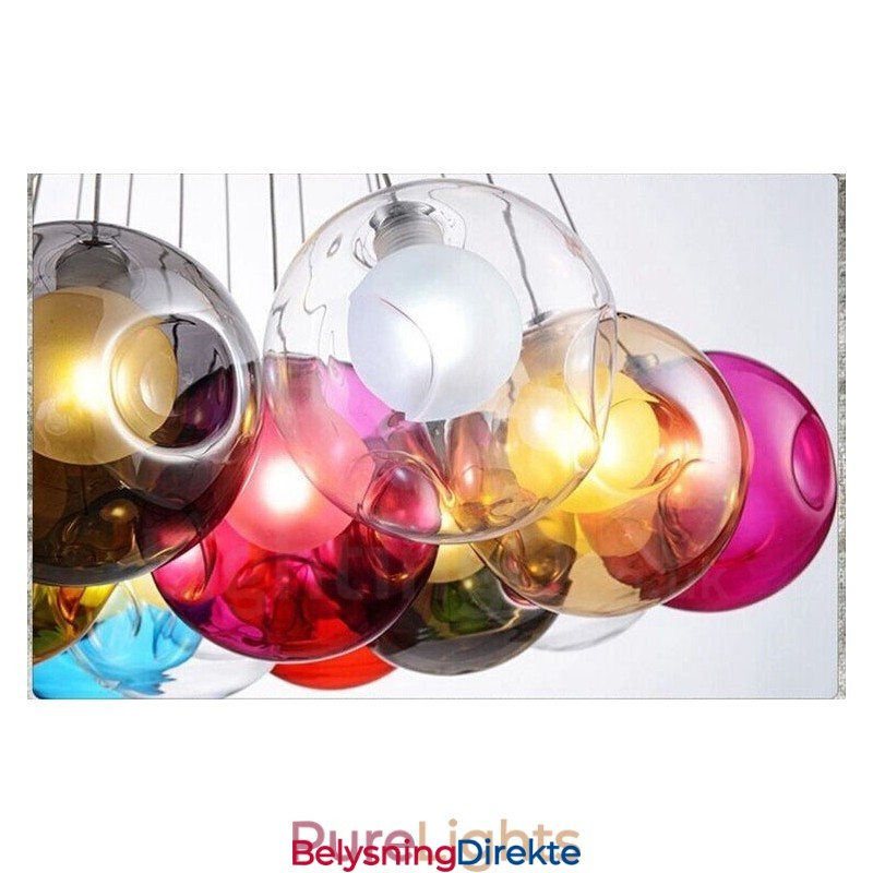 Kreativ Nordisk Farge Gjenoppretter Gamle Måter Gullfiskskål Glass Kreativ Dråpelampe Lys (Hvis Du Bestiller Flere Glasskuler, Kommer Den Med Én Anhengslampe) (Vennligst Velg Antall Og Farge På Glasskulen Nedenfor)