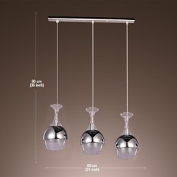 Kreativ Anhengslampe I Fransk Stil Med 3 Lys I Form Av En Beger