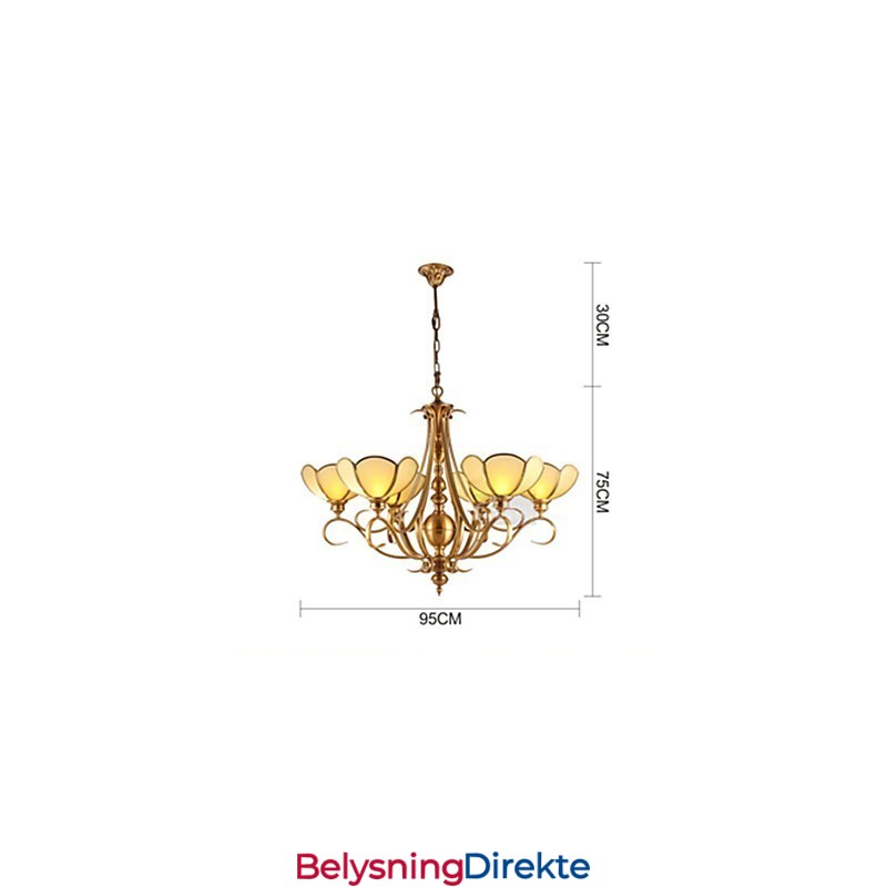 Tradisjonell Klassisk Rustikk Lysekrone I Messing I Metall