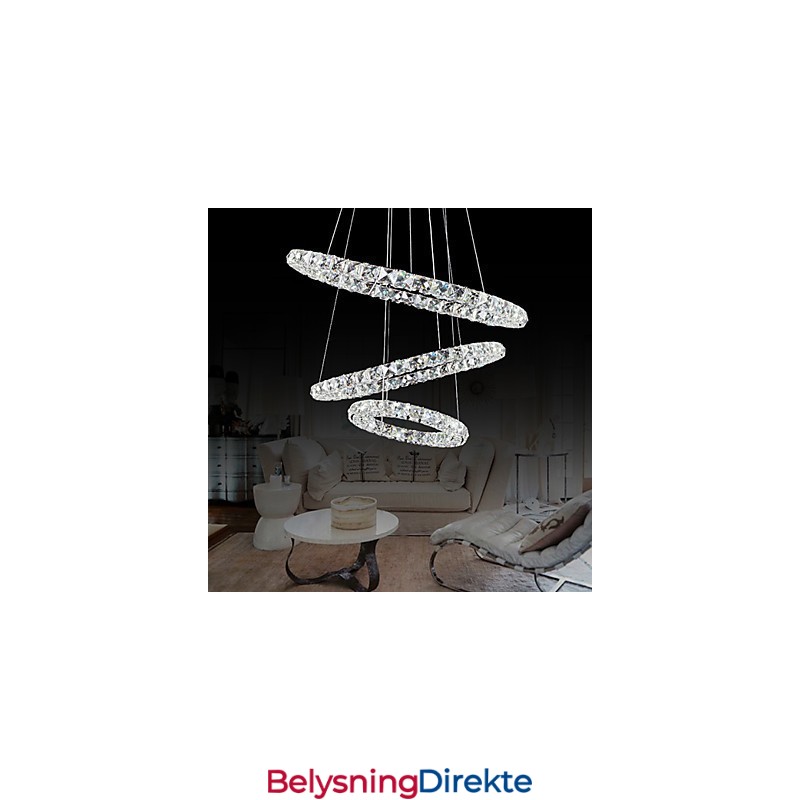 44W Moderne, Samtidskunst Krystallkrommetallpendellampe