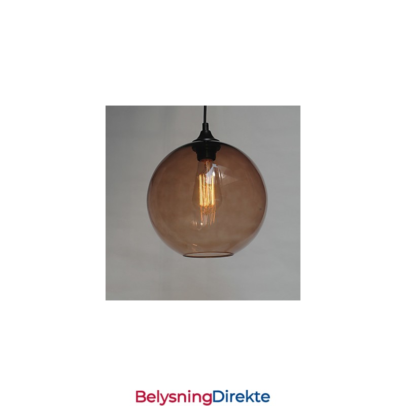 Moderne Glasspendellampe I Rund Brun Bobledesign