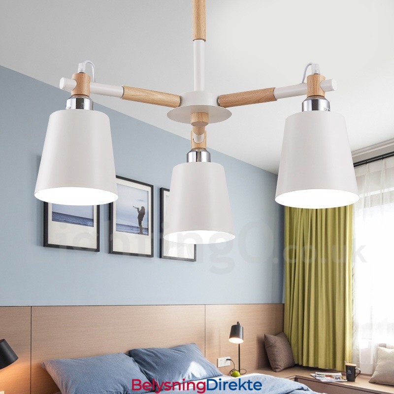 3-Lys Moderne Samtidslysekrone I Tre
