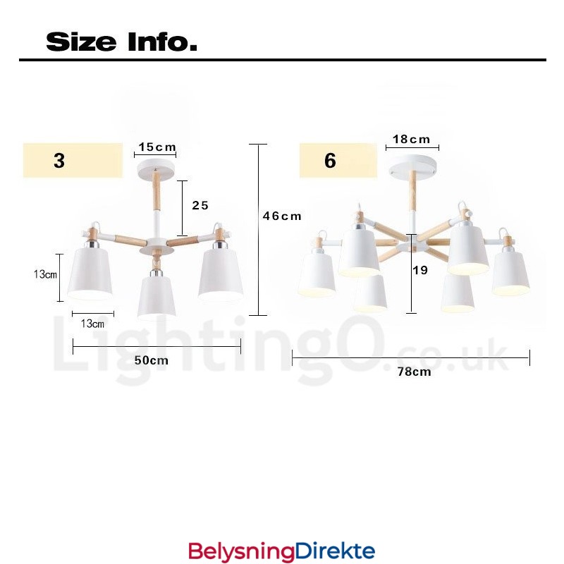 Moderne, Samtidskunstnerisk Lysekrone Med Tre Og 6 Lys