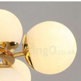 Moderne Lysekrone Med 24 Lys Og Glassskjerm