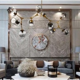 10-Lys Gyllen Lysekrone Med Glassskjerm Moderne Samtidsstil