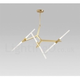 6 Lys Moderne Samtidskunst Lysekrone I 2 Etasjer (Svart Gyllen)